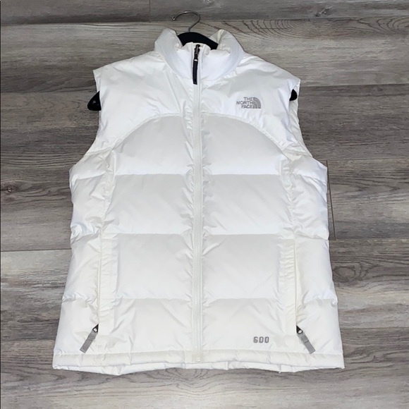 womens north face white vest
